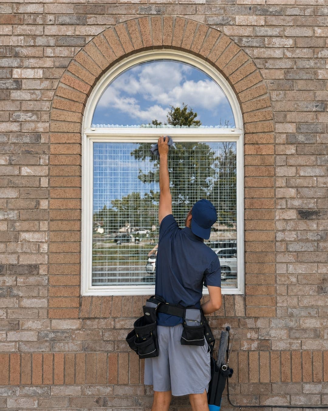 Drying the Glass - Window Cleaning by Glide Window Cleaning